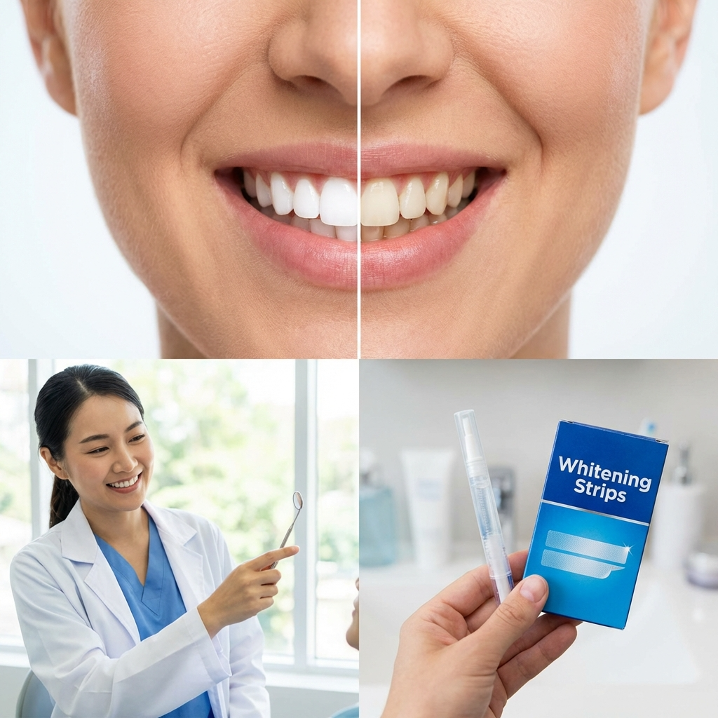 Whitening strips vs. tandartsbehandeling