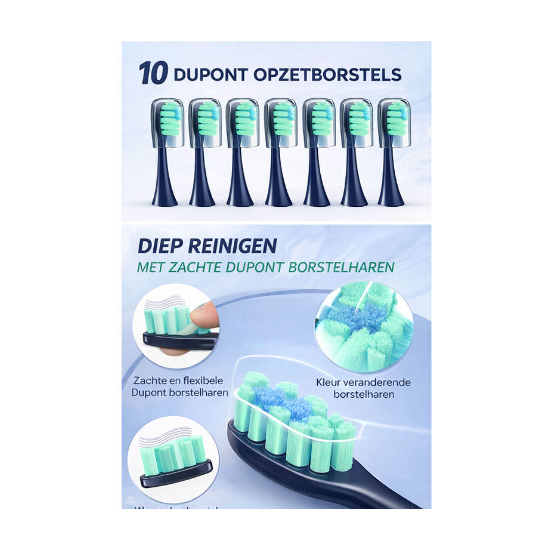 JS10-1 Elektrische Sonische Tandenborstel - 10-Delige Koppen